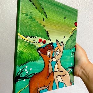 Bambi and Faline Acrylic Canvas Painting